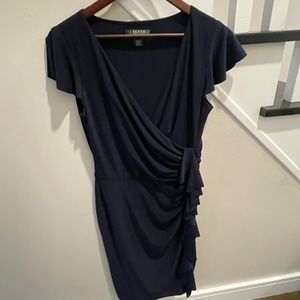 Navy figure flattering Ralph Lauren dress